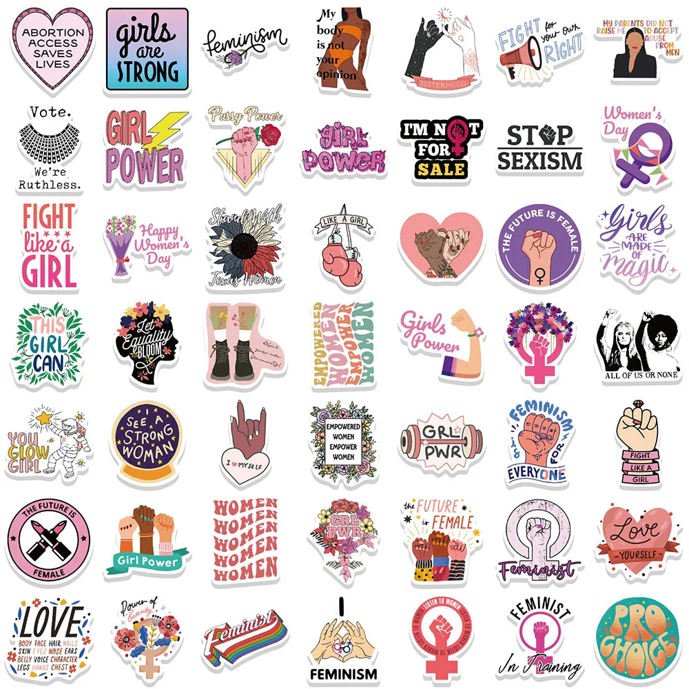 10/30/50/100PCS Feminist Supporting Women Sticker Packs (ONLINE ORDER ONLY)