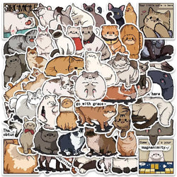 Cute Kitty Graffiti Stickers Pack for Luggage, Guitar, Fridge, Laptop, Kids Decal (Online Order Only)
