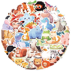 10/30/50PCS Cartoon Smile Animal PVC Sticker Aesthetic Decoration Scrapbooking Korean Stationery School Supplies for Kids (ONLINE ORDER ONLY)