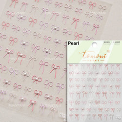 White Black Pink Bowknot Lace Star Pearl Tassel Pendant Shiny 5D Embossed Relief Self Adhesive Nail Art Stickers Manicure Decals (ONLINE ORDER ONLY)