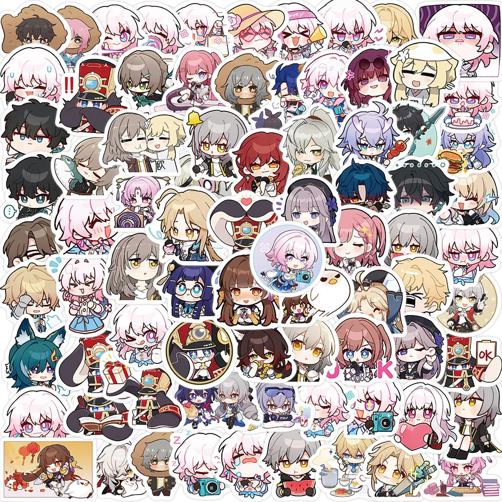 10/40/80PCS Honkai: Star Rail Stickers Adventure Strategy Game Sticker Cute Cartoon Decals Luggage Laptop Guitar Bike Kids Toys (ONLINE ORDER ONLY)