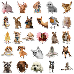 10/30/52pcs Cute Dog Cats Animal Graffiti Stickers Cartoon Decals Scrapbook Laptop Phone Luggage Car Funny Meme Sticker Kids Toy (ONLINE ORDER ONLY)