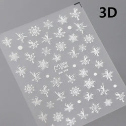 Bronzing Jelly Laser Snowflake Christmas Hot 5D Soft Embossed Relief Self Adhesive Nail Art Decoration Sticker 3D Manicure Decal (ONLINE ORDER ONLY)