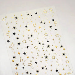 Hollow Out Black Gold Star Starburst Round Dot Night-time Tiny Spot Self Adhesive Nail Art Stickers Manicure Decals Wholesale (ONLINE ORDER ONLY)