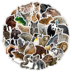 10/50Pcs Realistic Wildlife Elephant Panda Animals Graffiti Stickers for Notebook Suitcase Skateboard Luggage Waterproof Sticker (Online Order Only)