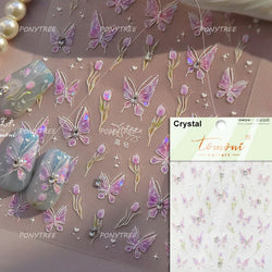 Bowknot Ribbon Butterfly Jelly Shiny Sparkling Delicate Charming Bow Tie 5D Nail Art Decorations Stickers DIY Manicure Decals (ONLINE ORDER ONLY)