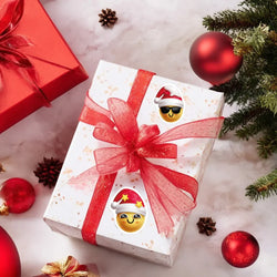 100-500pcs Heterotypic Christmas Themed Fun Face Stickers 8 Designs DlY Holiday Party Decoration label Stationery stickers (ONLINE ORDER ONLY)