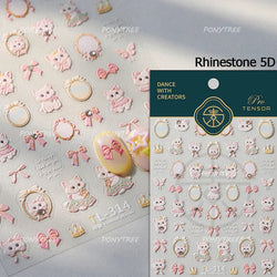 Black Cat Kitten Rabbit Cat's Paw Bowknot Tie Bunny Animals Love Heart Jelly Adhesive Nail Art Stickers Manicure Decal Wholesale (ONLINE ORDER ONLY)
