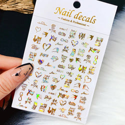 1PC Heart Love Design 3D Nail Art Sticker English Letter Self-Adhesive Slider Valentine's Day DIY Manicure Tips Accessories Tool (ONLINE ORDER ONLY)