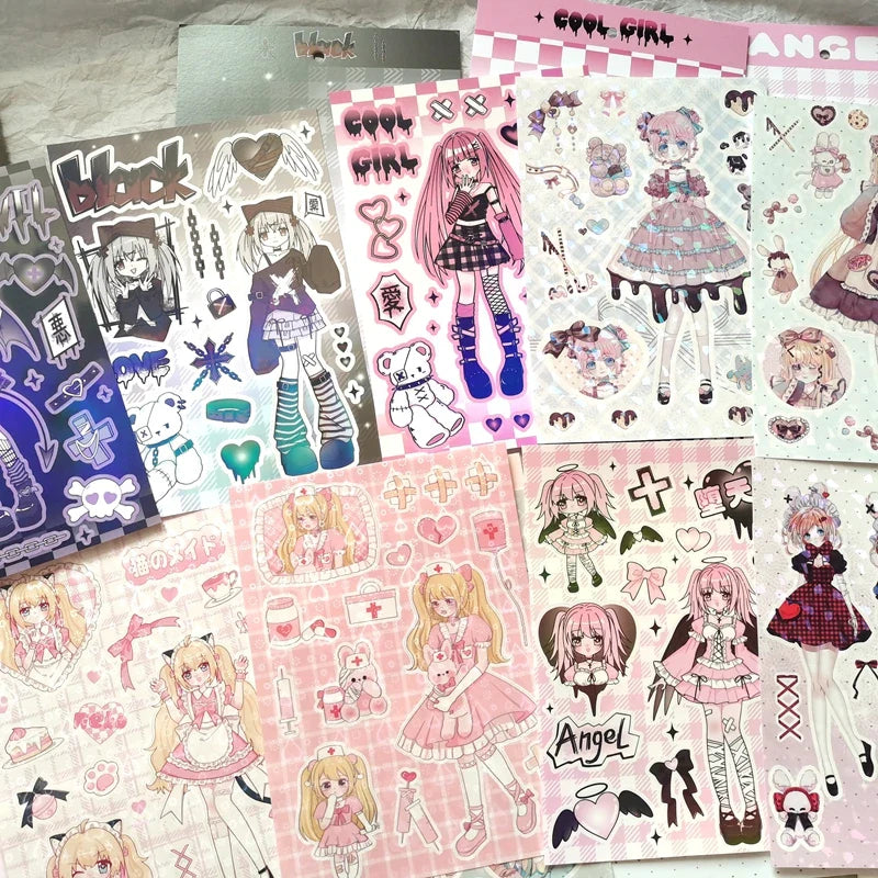Ins Cute Angel Princess Baseball Girl Sticker Scrapbooking DIY Album Decoration Sticker Aesthetic Personalized Kawaii Stationery (ONLINE ORDER ONLY)