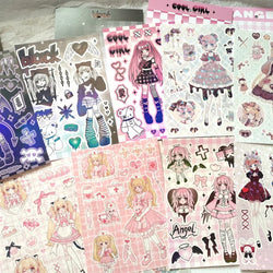 Ins Cute Angel Princess Baseball Girl Sticker Scrapbooking DIY Album Decoration Sticker Aesthetic Personalized Kawaii Stationery (ONLINE ORDER ONLY)