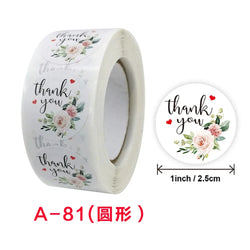 50-500pcs Floral Thank You Stickers Scrapbooking Label For Gift Decoration Wedding Sticker Package Seal Labels Custom Sticker (ONLINE ORDER ONLY)