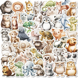 10/30/50PCS 3D Simple Animal Sticky PVC Sticker Aesthetic Children's Stationery DIY Decoration Scrapbooking School Supplies (ONLINE ORDER ONLY)