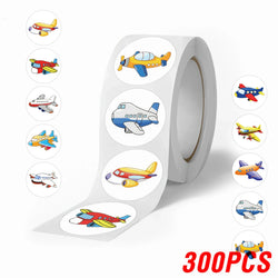 100-500pcs Round Airplane Sticker Kids Birthday Gifts Classroom Teacher Rewards Supplies Airplane Birthday Decorations Sticker (ONLINE ORDER ONLY)