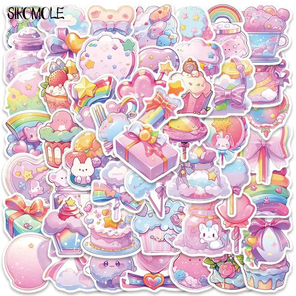 Cartoon Pink Cute Candy Stickers Pack for Luggage, Guitar, Fridge, Laptop, Kids Decals (Online Order Only)