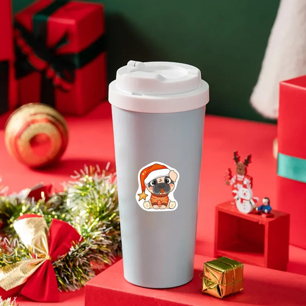 100-500pcs Heterotypic Christmas Themed Animals Stickers 8 Designs 2.5cm/1.0'' DlY Graffiti Holiday Party Decoration Labels (ONLINE ORDER ONLY)