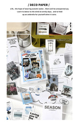 200Pcs/set Korean Style Fresh Sticker Note Paper Material Pack For Handbook Diary Collage DIY Scrapbooking Decoration Stationery (Online Order Only)