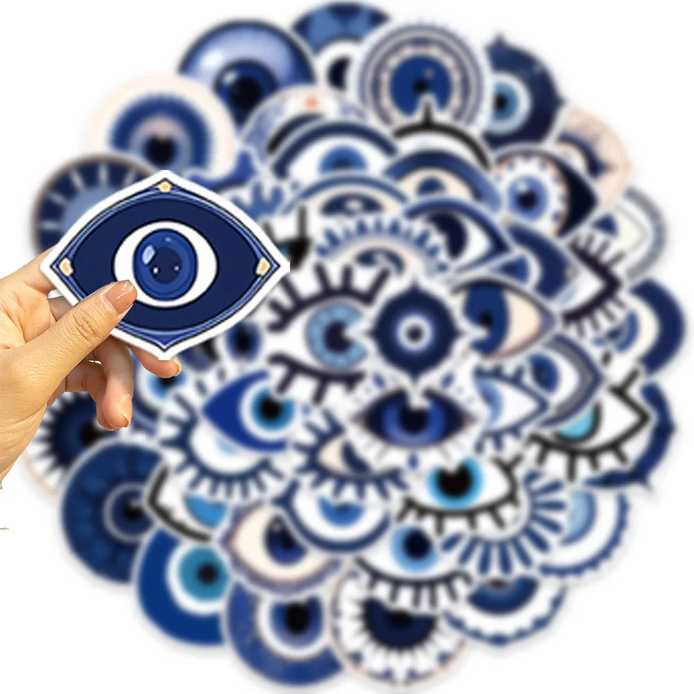 10/50Pcs Evil Eyes Graffiti Stickers Aesthetic for Guitar Laptop Pad Phone Travel Luggage Cup Notebook Scrapbook Skateboard (Online Order Only)