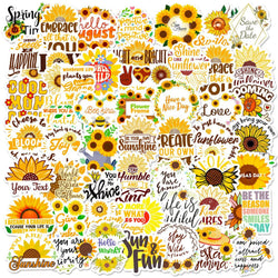 Sunflower Cartoon Stickers 10/25/50pcs for DIY Decor, Water Bottle, Laptop, Skateboard (Online Order Only)