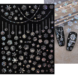 3D Snowflake Nail Art Decals Sliver Bronzing 3D Christmas Nail Art Decoration Self Adhesive Winter Christmas New Year Slides Y2K (ONLINE ORDER ONLY)
