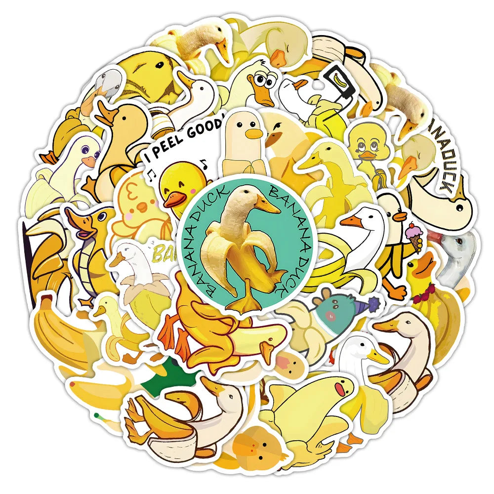10/30/54PCS Banana Cartoon Stickers Funny Duck Graffiti Sticker Fridge Luggage Laptop Phone Guitar Skateboard Decals Kids Toys (ONLINE ORDER ONLY)