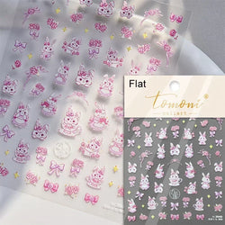 Pale Flower Bouquet Label Bowknot Stationery Sunflower Daisy Leaf 3D Self Adhesive Nail Art Stickers Rhinestone Manicure Decals (Online Order Only)