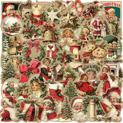 Retro Christmas Santa Stickers - 10/30/50pcs DIY Laptop Phone Suitcase Decor (ONLINE ORDER ONLY)