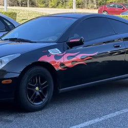 4pcs Fashion Car Stickers Flames Flaming Auto Body Stickers, Stripe Car Door Decals Waterproof Decorative Decal (Online Order Only)