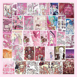 Pink Princess Cartoon Stickers for Phone Laptop Luggage Skateboard - 10/30/50PCS Fun Gift for Kids (ONLINE ORDER ONLY)