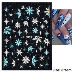 5D Embossed Gingerbread Man Nail Art Sticker Cute Christmas Winter Santa Claus Snowflake Elk Engraved Slider Manicure Decoration (ONLINE ORDER ONLY)