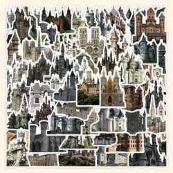 10/60Pcs European Architecture Graffiti Stickers Decals for Kids Toys Laptop Phone Luggage Scrapbook Skateboard Creative Sticker (ONLINE ORDER ONLY)
