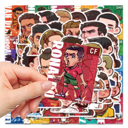 10/30/54PCS Cartoon Soccer Football Star Sticker Packs with Messi, Ronaldo, Suarez, Neymar, and More (ONLINE ORDER ONLY)