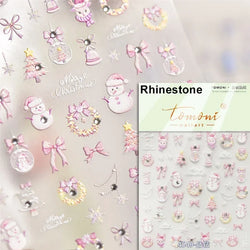 Dressy Embossment Colorful Gradient Snowflakes Laser Silver Christmas Tree Winter Bowknot Santa Nail Art Stickers Manicure Decal (Online Order Only)
