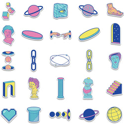 10/25PCS Cartoon Vaporwave Art Graffiti Stickers Aesthetic Decals For Scrapbook Phone Laptop Luggage Bike Car Sticker Kids Toy (ONLINE ORDER ONLY)