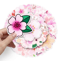 10/30/50PCS Pretty Cherry Blossoms Sakura Flowers Stickers DIY Water Bottle Laptop Refrigerator Luggage Graffiti Sticker Kid Toy (ONLINE ORDER ONLY)
