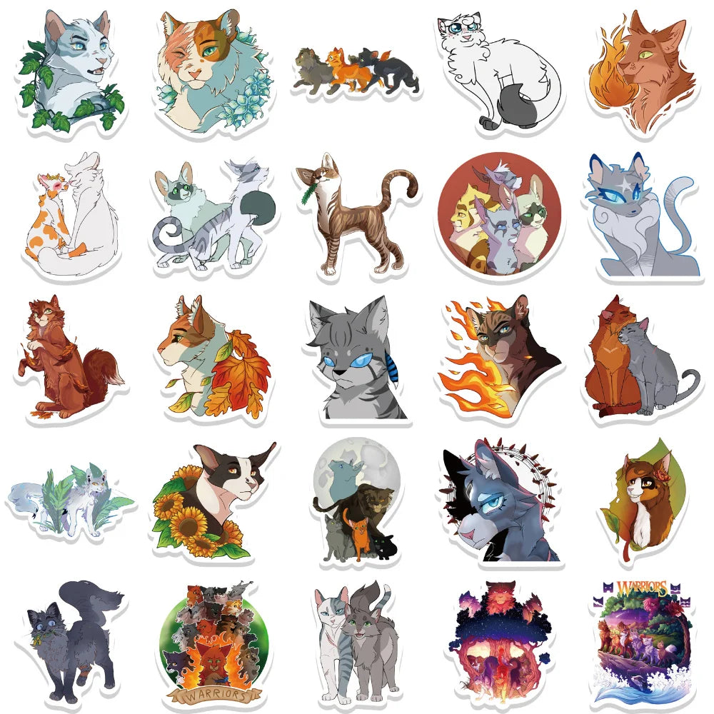 10/52pcs Cartoon Warriors Cats Stickers For Car Laptop Waterproof Decal Graffiti Sticker for Kids Toys Gifts 2023 (ONLINE ORDER ONLY)