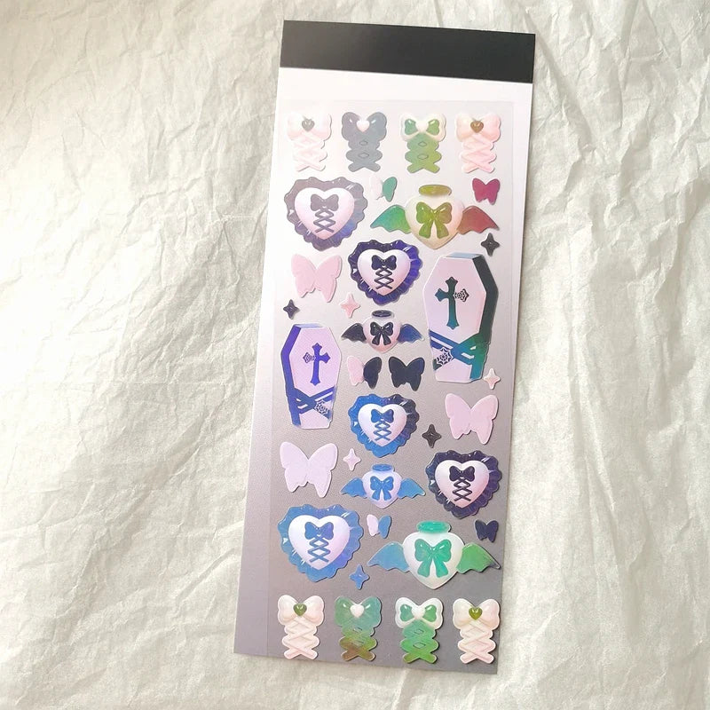 Cute Star Moon Rose Series Laser Stickers Hand Account Idol Card DIY Material Decorative Sticker Personalized Korean Stationery (ONLINE ORDER ONLY)