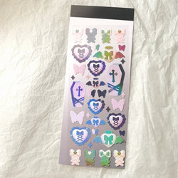 Cute Star Moon Rose Series Laser Stickers Hand Account Idol Card DIY Material Decorative Sticker Personalized Korean Stationery (ONLINE ORDER ONLY)