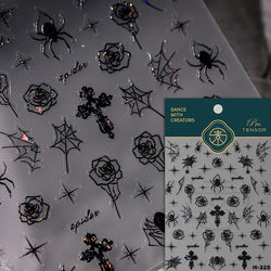 Cat Eye Shiny Blue Purple Spider Cross Love Heart Star Snake Web Jelly Thrilling Nail Art Stickers Manicure Decals Halloween (ONLINE ORDER ONLY)