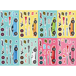8/16Sheets Modified Racing Car Puzzle Stickers Game Make a Face Assemble Jigsaw Kid Education Toy Craft Sticker Kid Party Gift (Online Order Only)