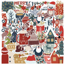10/50PCS Cute Santa Claus Christmas Cartoon Stickers for Kids Laptop Phone Scrapbook Luggage Refrigerator Notebook Sticker Toy (Online Order Only)