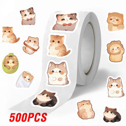 100-500pcs Cute Fat Cat Sticker Paper Reward Labels Thank You Sticker Gift Sealing Decoration Scrapbooking Stationery Supplies (ONLINE ORDER ONLY)