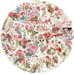 50pcs Flowers and Letters Cartoon Graffiti Stickers DIY Phone Guitar Laptop Notebook Suitcase PET Waterproof Sticker Kids Toy﻿ (Online Order Only)