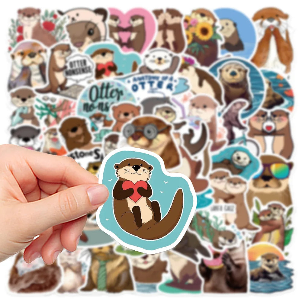 Kawaii Animal Otter Stickers 10/30/50PCS DIY Decals for Scrapbook, Laptop, Guitar, Car, Bike (Online Order Only)
