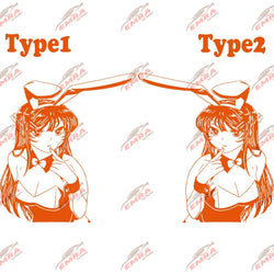 Anime Sticker Rabbit Girl For Car Stickers Decoration Window Door Rear Windshield External Accessories Die Cutting Vinyl Decals (ONLINE ORDER ONLY)