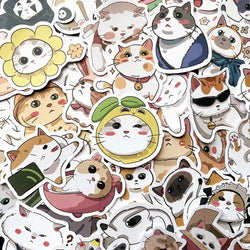 10/50Pcs Chubby Cat Stickers for Bike, Skateboard, Car, Helmet, Notebook, Laptop, Kids Toys (Online Order Only)
