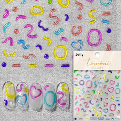 Colourful Graffiti Round Dot Line Water Droplet Cute Comma Geometric Jelly 5D Self Adhesive Nail Art Stickers Manicure Decals (Online Order Only)