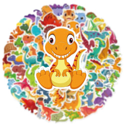 10/30/60PCS Cute Cartoon Dinosaur Stickers Toys Stationery Notebook Skateboard Laptop Fridge Guitar Bottle Car Waterproof Decals (Online Order Only)