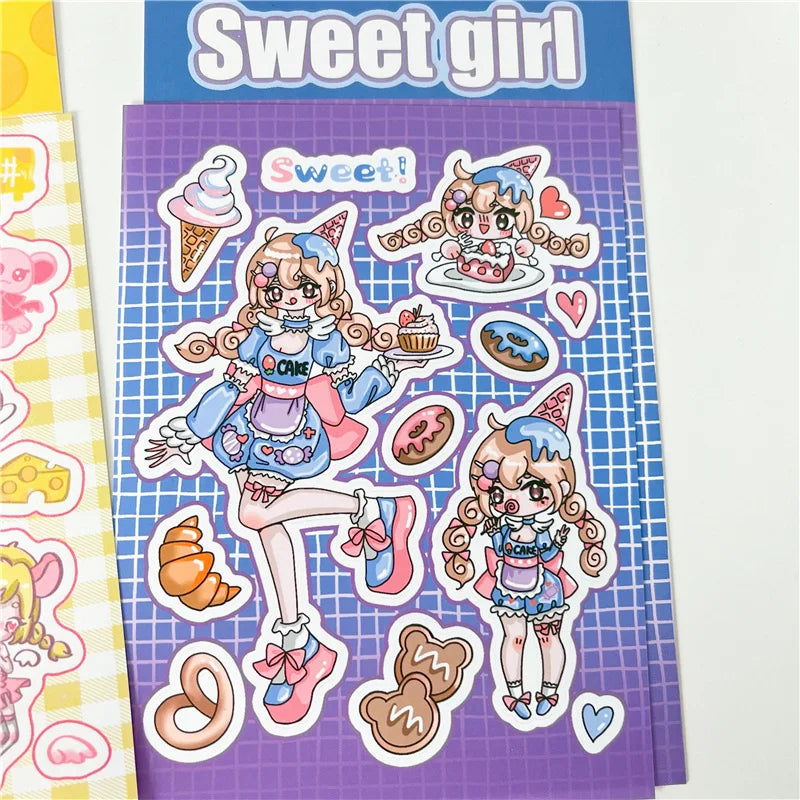 Cute Rabbit Panda Girl Stickers Diary Scrapbooking DIY Album Decoration Sticker Aesthetic Personalized Kawaii Korean Stationery (ONLINE ORDER ONLY)