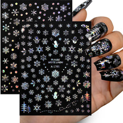 Winter Xmas 3D Nail Sticker Snowflake Flower Winter Decals Nail Stickers Cartoon Bird Santa Penguin Elk Slider New Year Manicure (ONLINE ORDER ONLY)